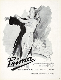 Prima (Lingerie) 1948 Girdle, Bra, M. S. de Saint Marc