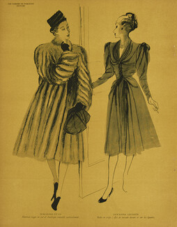 Jungmann & Germaine Lecomte 1945 René Gruau Fur Coat