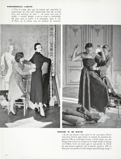 Mlle Carven, Mme M de Rauch 1949 Fitting, Photo Henry Clarke