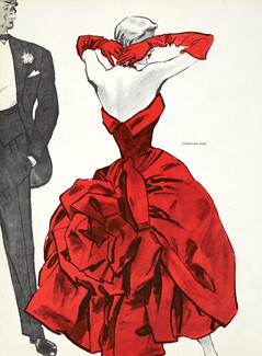 Christian Dior 1956 Backless Evening Gown, Abraham, Pierre Mourgue