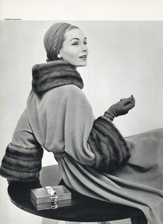 Pierre Balmain 1957 Coat, Lesur, Mink fur, Boîte création Hermès