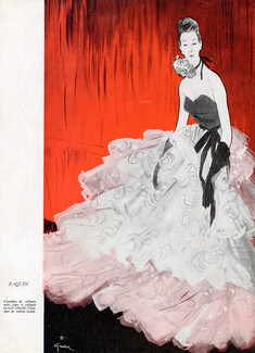 Paquin 1946 Evening Gown, René Gruau