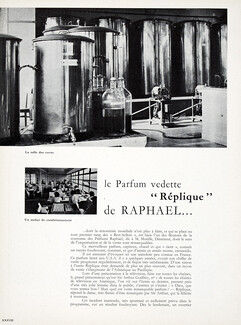 Le Parfum vedette "Réplique" de Raphaël, 1961 - Perfumes Photos Parnotte, 2 pages