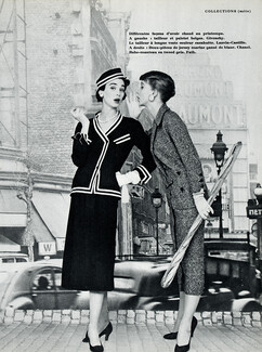 Chanel, Fath 1955 Deux-pièces de jersey, Fashion Photography