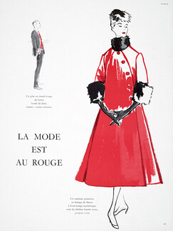 Jacques Fath 1955 La mode est au rouge, Meyer, Zibeline, Alfredo Bouret