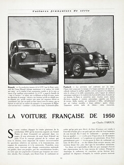 La Voiture Française de 1950, 1949 - Renault, Panhard, Delahaye, Bentley, Armstrong Siddeley, Ford, Hotchkiss, Peugeot, Simca, De Soto, Chevrolet, Text by Charles Faroux, 6 pages