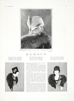 Caroline Reboux 1925 Miss Halles Stiles, Grunwaldt fox fur, Photo Steichen, Porter Woodruff