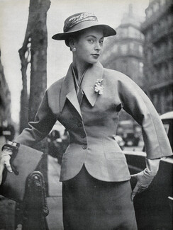 Christian Dior 1953 Gabardine Perrot, Sac Romance, Photo Guy Arsac