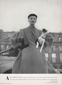Balenciaga 1950 Coat, Chinese Collar, Photo Richard Avedon