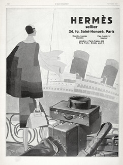 Hermès (Luggage) 1927 Handbag, Le France Transatlantic Liner, Léon Bénigni