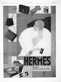 Hermès 1929 Handbag, Gloves, Lighter... Art Deco, Reynaldo Luza (L)