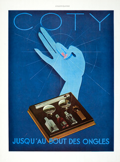 Coty (Cosmetics) 1930 Nail Polish, Art Deco, Paul Iribe