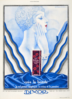 Dixor (Cosmetics) 1930 Velouty, Art Deco, J. Jacques Leclerc