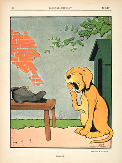 Benjamin Rabier 1909 Instinctif, Bâillement, Dog