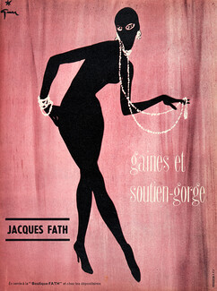 Jacques Fath 1955 Gaines et Soutien-gorge, René Gruau (L)
