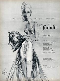 Formfit (Lingerie) 1963 Emilio Pucci, Eliza Fenn, Girdle & Brassiere