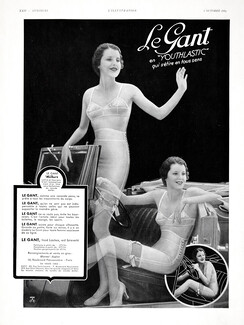 Le Gant (Lingerie) 1934 Warner's, Youthlastic Girdle, Stockings