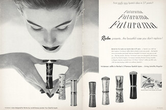 Revlon 1956 "Futurama" cases designed by Van Cleef & Arpels, Lipstick