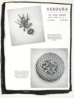 Verdura (Jewels) 1948 Flowers Clips, Powder Box