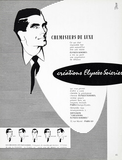 Elysées Soieries 1954 Men's Clothing, René Gruau