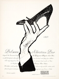 Delman, Christian Dior (Shoes) 1954 René Gruau