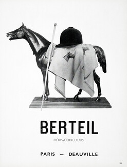 Berteil (Men's Hats) 1950 Horse, Sports Equipment