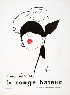 Rouge Baiser 1948 Lipstick, René Gruau (Scarf A, Large)