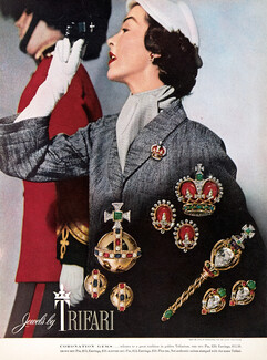 Trifari (Jewels) 1953 Coronation Gems, Crown set, British