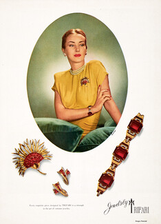Trifari (Jewels) 1944 Brooch, Bracelet, Earrings