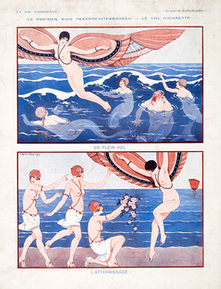 Kuhn-Régnier 1928 "Premier Raid Transméditerranéen" Sirènes, Mermaids, Greek Mythology