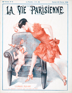 Hérouard 1928 "L'Amour Malade", Sick Eros, La Vie Parisienne cover