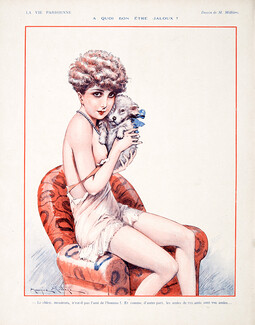 Millière 1928 "À Quoi Bon Être Jaloux ?" Puppy, Babydoll, Topless