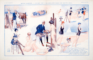 Louis Vallet 1928 Rêves d'Artiste... Nude, Bathing Beauty Model