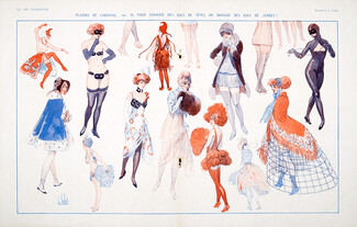 Louis Vallet 1928 Bals de Jambes, Carnival, Stockings, Sexy