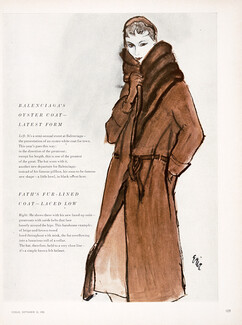 Jacques Fath 1954 Fur-lined Coat, Eric (Carl Erickson)