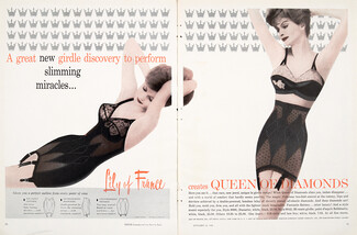 Lily of France (Lingerie) 1959 Queen of Diamonds Girdle, Double page with leaflet