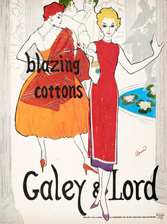 Galey & Lord (Fabric) 1958 Blazing cottons