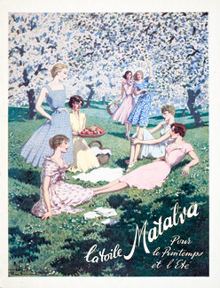 Matalva (Fabric) 1951 Pierre Brissaud