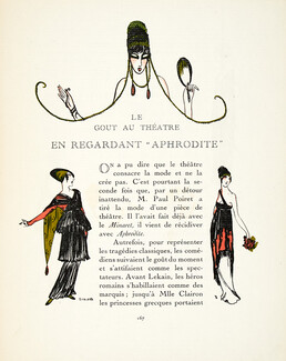Le Goût au Théâtre en regardant "Aphrodite", 1914 - José de Zamora Gazette du Bon Ton, Theatre Costume, Paul Poiret, Texte par Lise Léon Blum