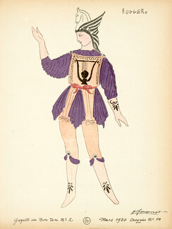 Roggero, 1920 - Fauconnet, Theatre Costume. La Gazette du Bon Ton, n°2 — Croquis n°14