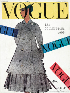 Christian Dior 1955 René Gruau, Vogue Cover