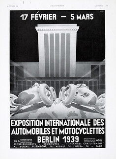 Exposition Internationale des Automobiles, Berlin 1939 Poster Art