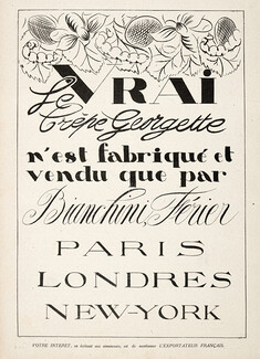 Bianchini Férier 1918 Crepe Georgette, Designed by Raoul Dufy