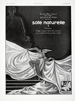 Soie Naturelle 1930 Buddha, Dancer, Jacques Leclerc