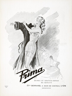 Prima (Lingerie) 1948 Girdle, Bra, M. S. de Saint Marc (L)