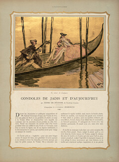 Gondoles de Jadis et d'Aujourd'hui, 1927 - J.G Domergue Place Saint Marc, Venice, Gondolas, Masquerade ball, Casanova, Text by Henri de Régnier, 4 pages