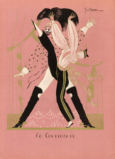 Georges Lepape 1923 Les Danses D'Autrefois, Le Cancan