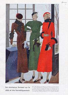Cecile Welly 1932 Manteaux en astrakan, Tissus Meyer, Jacques Demachy