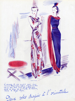 Robert Piguet 1935 Robes drapées à l'orientale, Jacques Demachy