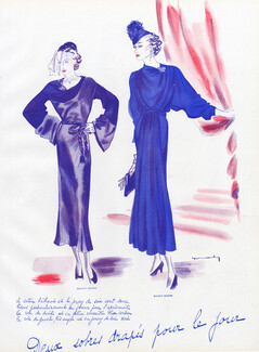 Maggy Rouff 1935 Jacques Demachy, Fashion Illustration